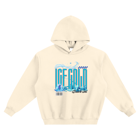 "Ice Cold" Fleeced Boxy Hoodie (no pockets)